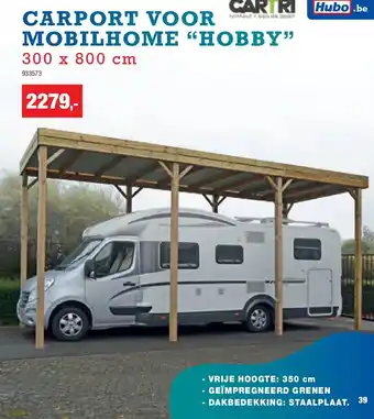 Hubo CARPORT VOOR MOBILHOME “HOBBY” aanbieding