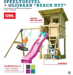 Hubo SPEELTOESTEL + GLIJBAAN “BEACH HUT” aanbieding