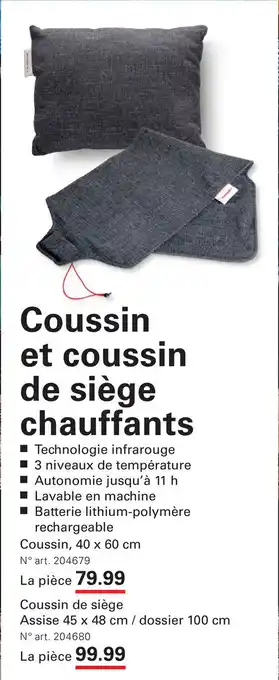 Sligro-M Coussin et Coussin de Siège Chauffants aanbieding