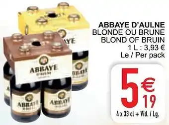 Abbaye d`aulne blonde ou brune 33cl
