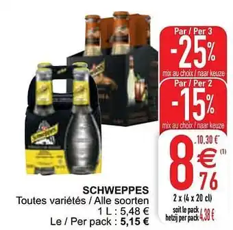 Cora Schweppes toutes variétés - alle soorten aanbieding