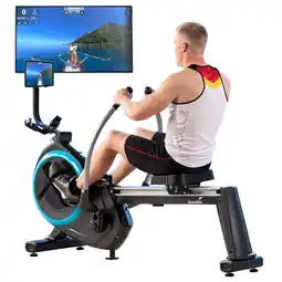 Decathlon Roeitrainer Nordlys met 3D scharnierende armen - connected - Traagheid 9 kg aanbieding