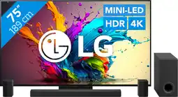 Coolblue LG 75QNED91T6A (2024) + Barre de Son aanbieding