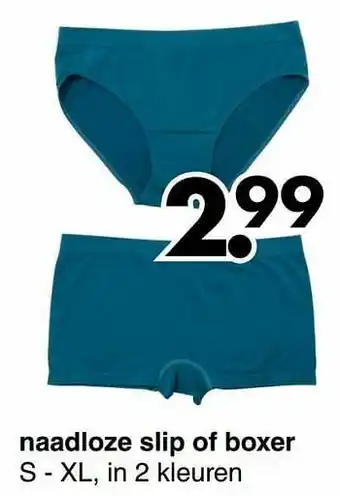 Wibra Naadloze slip of boxer aanbieding
