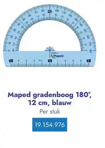 Lyreco Maped gradenboog 180°, 12 cm, blauw aanbieding