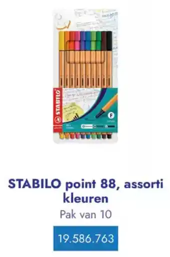 Lyreco STABILO point 88, assorti kleuren aanbieding