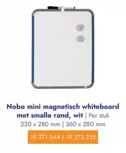 Lyreco Nobo mini magnetisch whiteboard met smalle rand, wit aanbieding