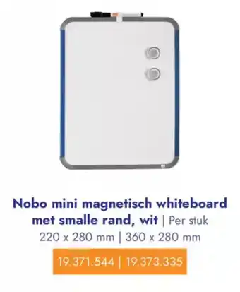 Lyreco Nobo mini magnetisch whiteboard met smalle rand, wit aanbieding