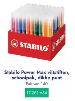 Lyreco Stabilo Power Max viltstiften, schoolpak, dikke punt aanbieding