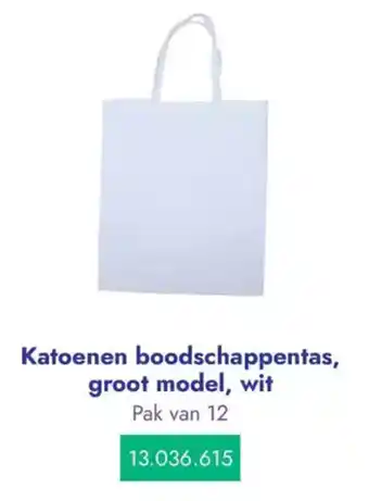 Lyreco Katoenen boodschappentas, groot model, wit aanbieding