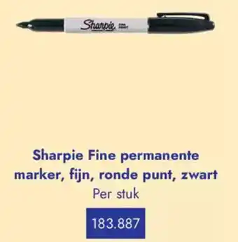 Lyreco Sharpie Fine permanente marker, fijn, ronde punt, zwart aanbieding