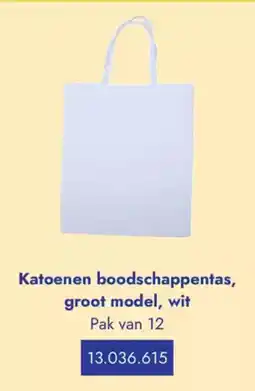 Lyreco Katoenen boodschappentas, groot model, wit aanbieding