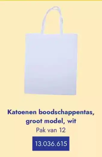 Lyreco Katoenen boodschappentas, groot model, wit aanbieding