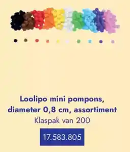 Lyreco Loolipo mini pompons, diameter, assortiment aanbieding