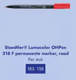 Lyreco Staedtler Lumocolor OHPen 318 F permanente marker, rood aanbieding