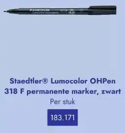 Lyreco Staedtler Lumocolor OHPen 318 F permanente marker, zwart 318 F permanente marker, blauw aanbieding