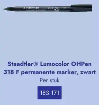 Lyreco Staedtler Lumocolor OHPen 318 F permanente marker, zwart 318 F permanente marker, blauw aanbieding