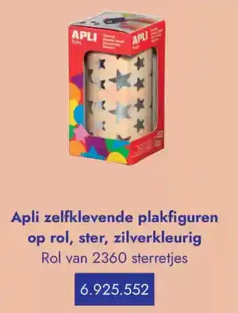 Lyreco Apli zelfklevende plakfiguren op rol, ster, zilverkleurig aanbieding