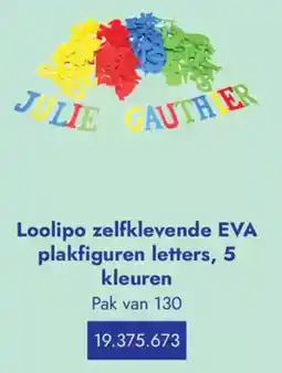 Lyreco Loolipo zelfklevende EVA plakfiguren letters, 5 kleuren aanbieding