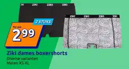 Action Ziki dames boxershorts aanbieding