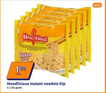 Action Noodlicious instant noedels Kip aanbieding