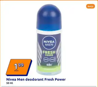 Action Nivea Men deodorant Fresh Power aanbieding