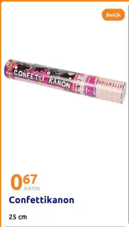 Action 0.67/st Confettikanon Confettikanon aanbieding