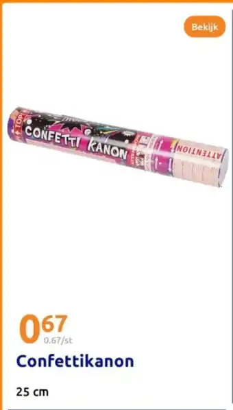 Action 0.67/st Confettikanon Confettikanon aanbieding