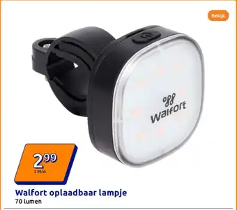 Action Walfort oplaadbaar lampje aanbieding