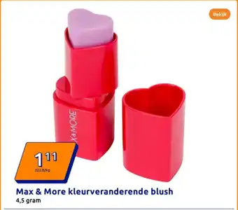 Action Max & More kleurveranderende blush aanbieding