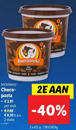 Lidl Choco- pasta aanbieding