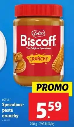 Lidl Speculoos- pasta crunchy aanbieding