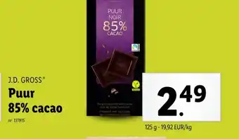 Lidl J.D. GROSS Puur 85% cacao aanbieding