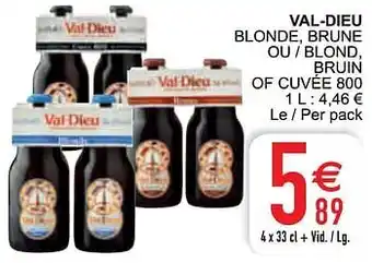 Cora Val-dieu blonde, brune ou - blond, bruin of cuvée 800 33cl aanbieding