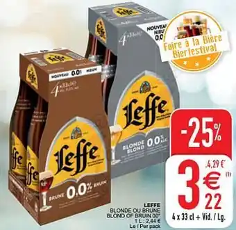 Cora Leffe blonde ou brune blond of bruin 00° 33cl aanbieding