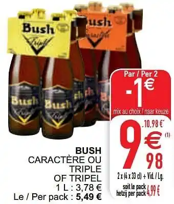 Cora Bush caractère ou triple of tripel 33cl aanbieding