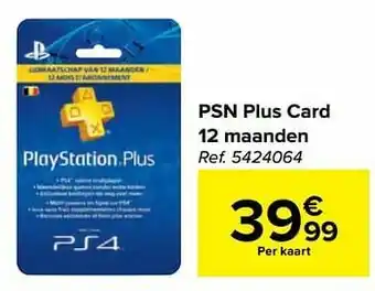 Carrefour Psn plus card 12 maanden aanbieding