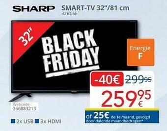 Eldi Sharp smart-tv 32bc5e aanbieding