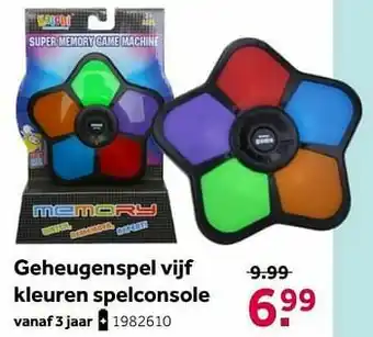 Intertoys Geheugenspel vijf kleuren spelconsole aanbieding