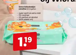 Wibra Sence babydoekjes sensitive aanbieding