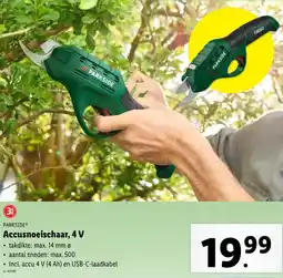 Lidl Parkside accusnoeischaar, 4 V aanbieding