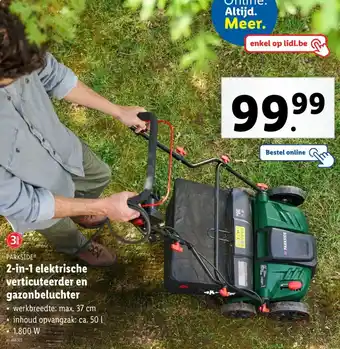 Lidl Parkside 2-in-1 elektrische verticuteerder en gazonbeluchter aanbieding