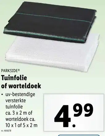 Lidl Parkside tuinfolie of worteldoek aanbieding