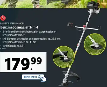 Lidl Parkside performance benzinebosmaaier 3-in-1 aanbieding