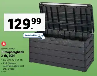 Lidl LIVARNO HOME Tuinopbergbank 2-zit aanbieding