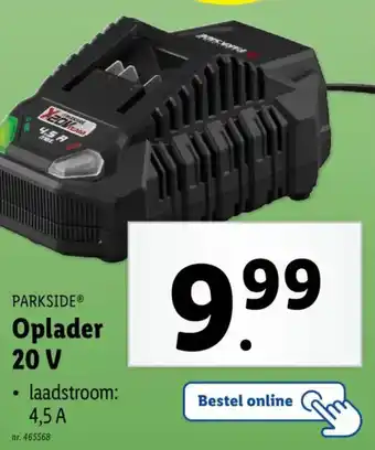 Lidl Parkside oplader 20 v aanbieding