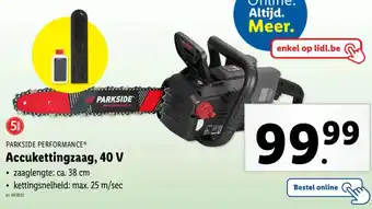 Lidl Parkside performance accukettingzaag, 40 v aanbieding