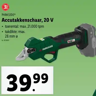 Lidl PARKSIDE Accutakkenschaar, 20 V aanbieding