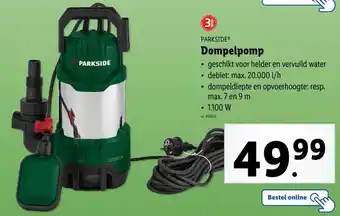 Lidl Parkside dompelpomp aanbieding