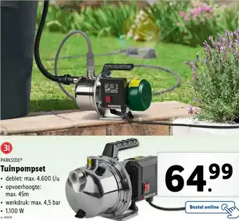 Lidl Parkside tuinpompset aanbieding